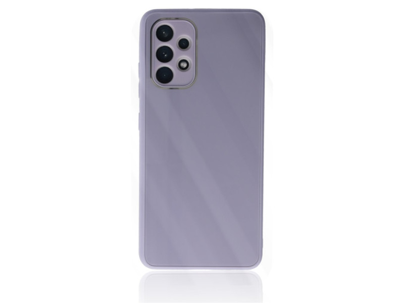 Newface Samsung Galaxy A23 4G Kılıf Glass Kapak - Lila