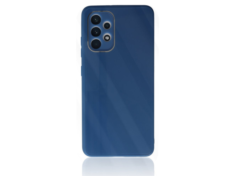 Newface Samsung Galaxy A23 4G Kılıf Glass Kapak - Mavi