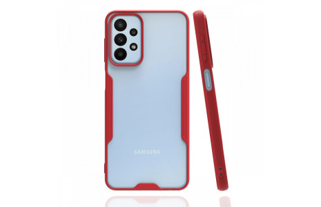 Newface Samsung Galaxy A23 4G Kılıf Platin Silikon - Kırmızı
