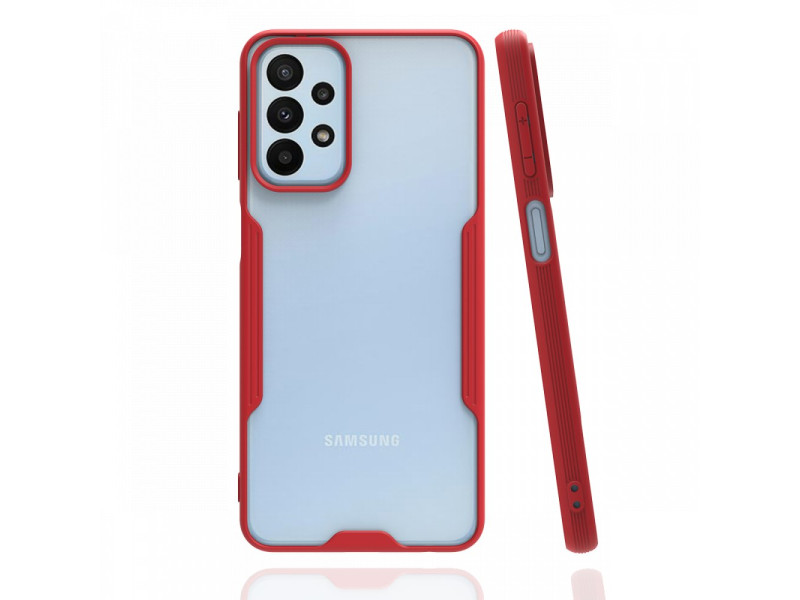 Newface Samsung Galaxy A23 4G Kılıf Platin Silikon - Kırmızı