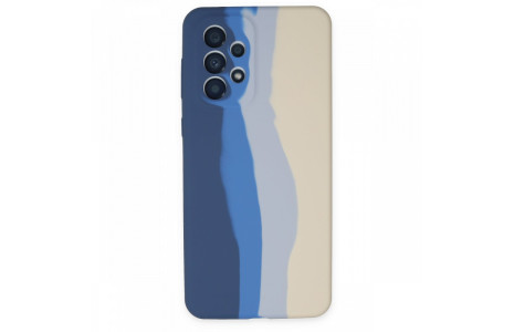 Newface Samsung Galaxy A33 5G Kılıf Ebruli Lansman Silikon - Lacivert-Krem