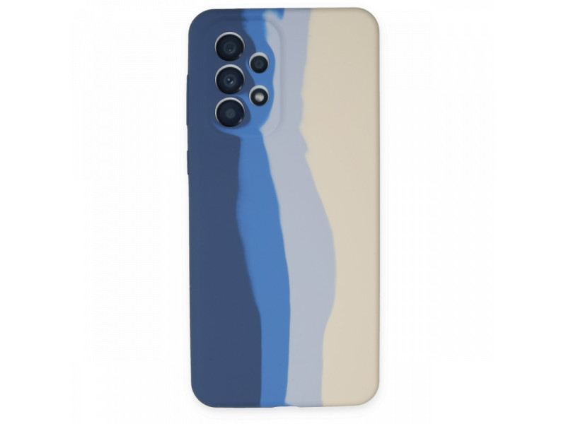 Newface Samsung Galaxy A33 5G Kılıf Ebruli Lansman Silikon - Lacivert-Krem