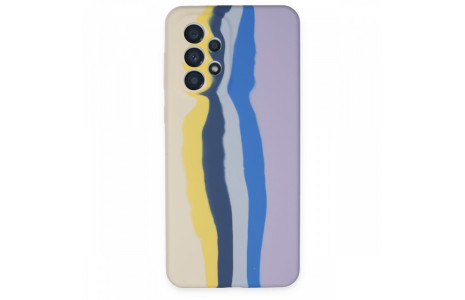 Newface Samsung Galaxy A33 5G Kılıf Ebruli Lansman Silikon - Sarı-Lila