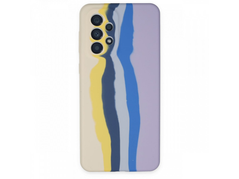 Newface Samsung Galaxy A33 5G Kılıf Ebruli Lansman Silikon - Sarı-Lila