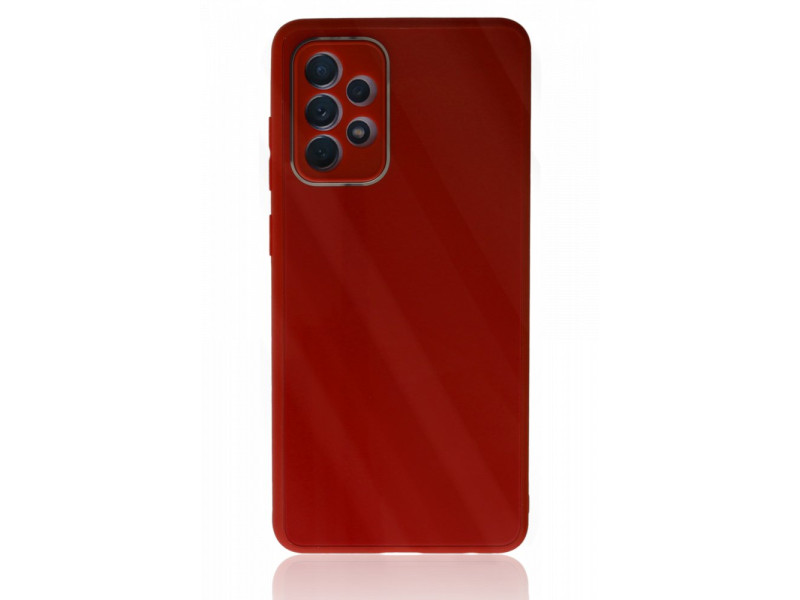 Newface Samsung Galaxy A33 5G Kılıf Glass Kapak - Bordo