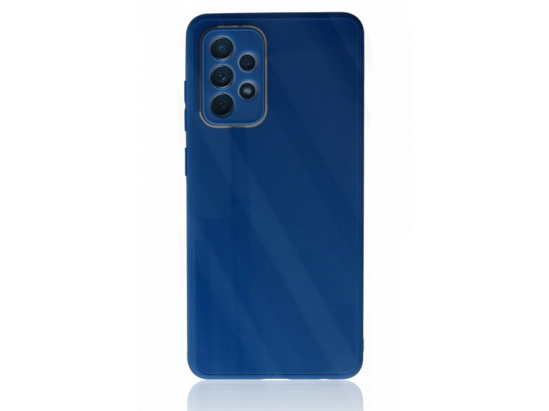 Newface Samsung Galaxy A33 5G Kılıf Glass Kapak - Mavi