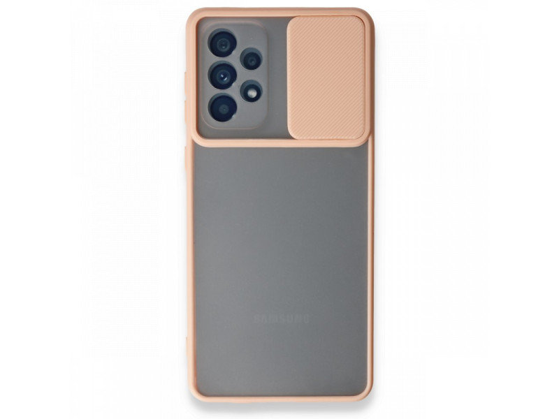 Newface Samsung Galaxy A33 5G Kılıf Palm Buzlu Kamera Sürgülü Silikon - Pembe