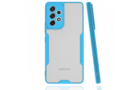 Newface Samsung Galaxy A33 5G Kılıf Platin Silikon - Mavi