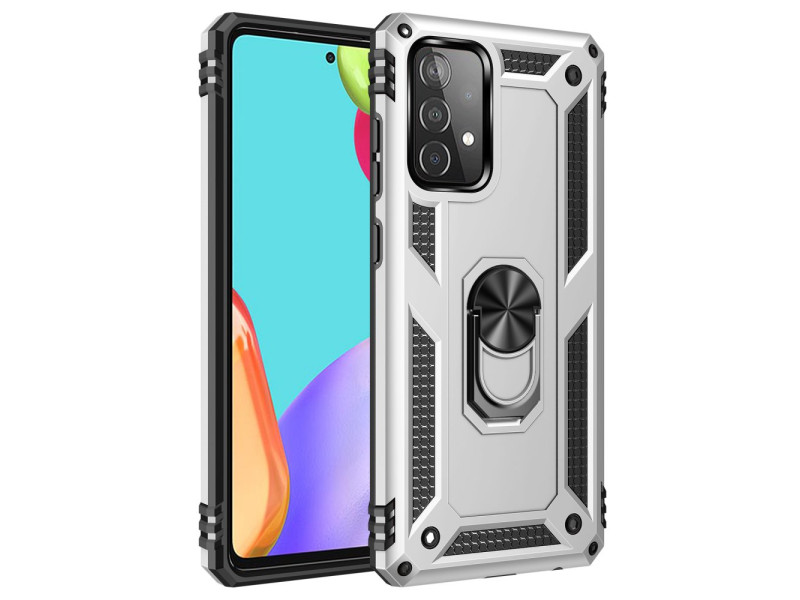 Newface Samsung Galaxy A33 5G Kılıf Sofya Yüzüklü Silikon Kapak - Gümüş