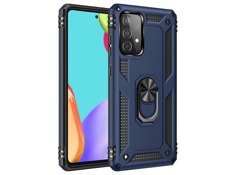 Newface Samsung Galaxy A33 5G Kılıf Sofya Yüzüklü Silikon Kapak - Lacivert