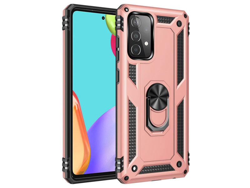 Newface Samsung Galaxy A33 5G Kılıf Sofya Yüzüklü Silikon Kapak - Rose