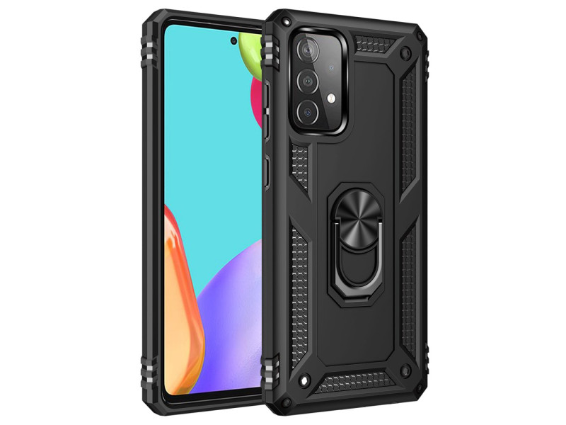 Newface Samsung Galaxy A33 5G Kılıf Sofya Yüzüklü Silikon Kapak - Siyah