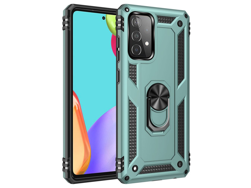 Newface Samsung Galaxy A33 5G Kılıf Sofya Yüzüklü Silikon Kapak - Yeşil