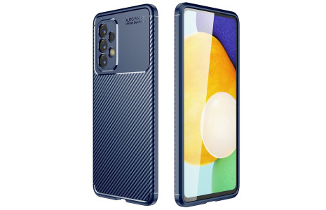 Newface Samsung Galaxy A53 5G Kılıf Focus Karbon Silikon - Lacivert