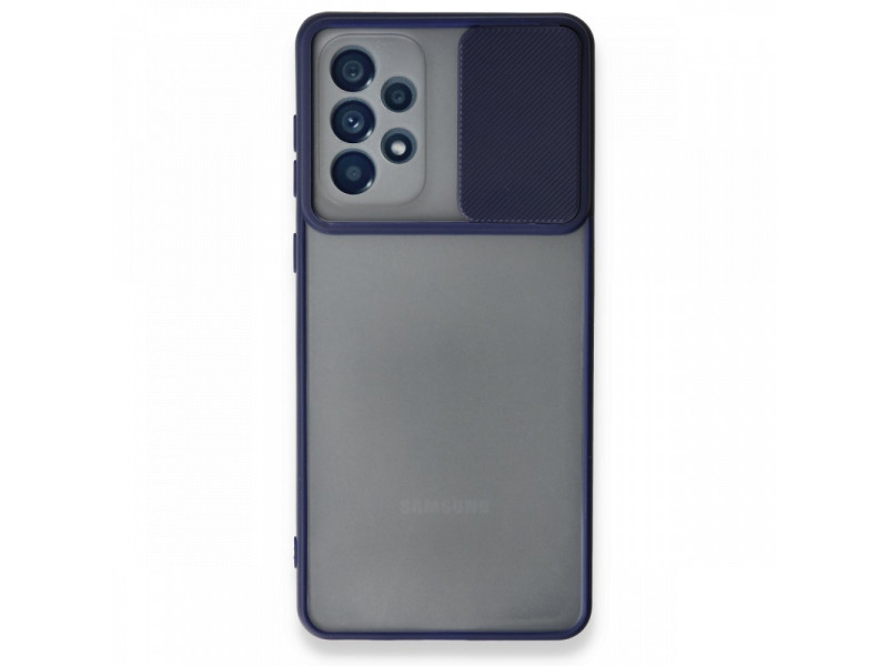 Newface Samsung Galaxy A53 5G Kılıf Palm Buzlu Kamera Sürgülü Silikon - Lacivert
