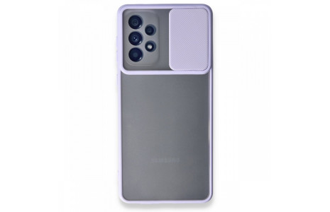 Newface Samsung Galaxy A53 5G Kılıf Palm Buzlu Kamera Sürgülü Silikon - Lila
