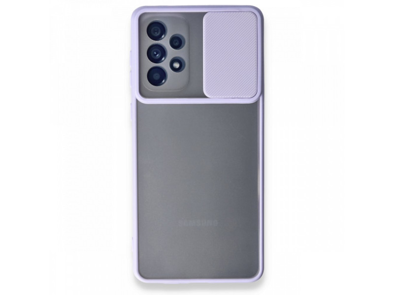 Newface Samsung Galaxy A53 5G Kılıf Palm Buzlu Kamera Sürgülü Silikon - Lila