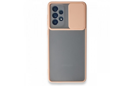 Newface Samsung Galaxy A53 5G Kılıf Palm Buzlu Kamera Sürgülü Silikon - Pembe