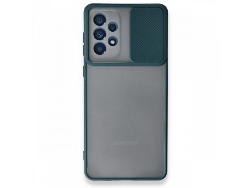 Newface Samsung Galaxy A53 5G Kılıf Palm Buzlu Kamera Sürgülü Silikon - Yeşil
