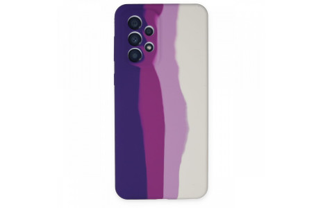 Newface Samsung Galaxy A73 5G Kılıf Ebruli Lansman Silikon - Mor-Beyaz