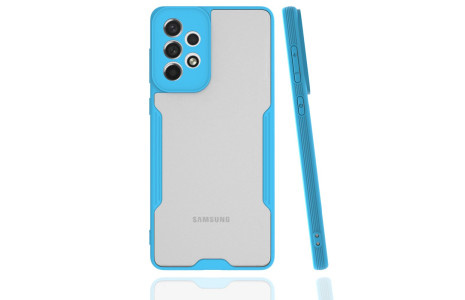 Newface Samsung Galaxy A73 5G Kılıf Platin Silikon - Mavi