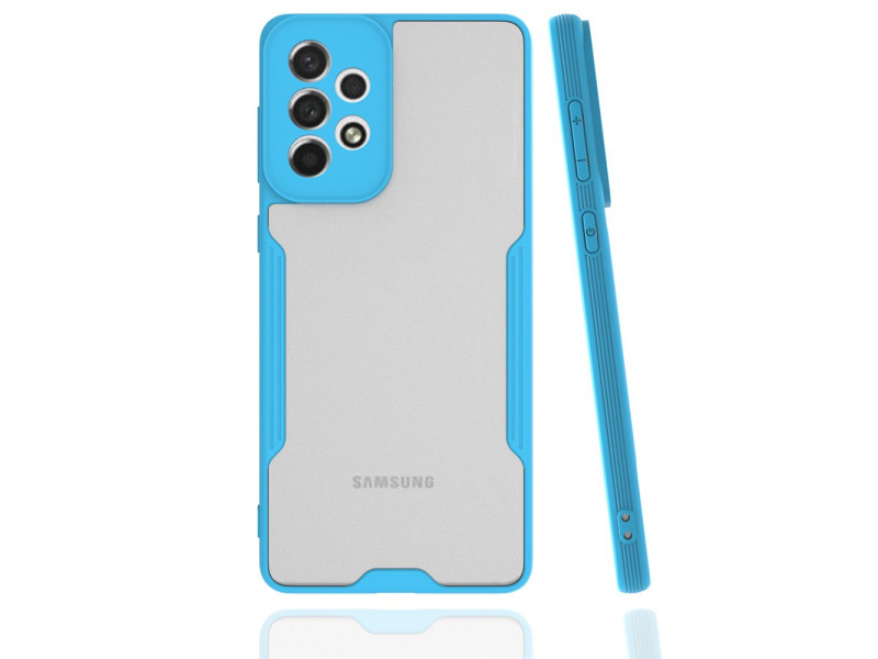 Newface Samsung Galaxy A73 5G Kılıf Platin Silikon - Mavi