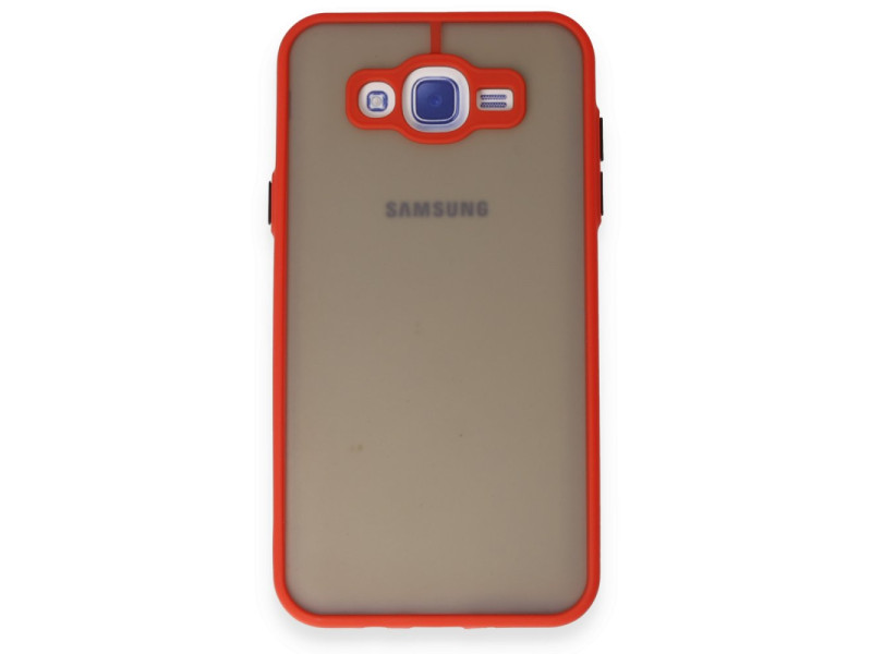 Newface Samsung Galaxy J7 Kılıf Montreal Silikon Kapak - Kırmızı