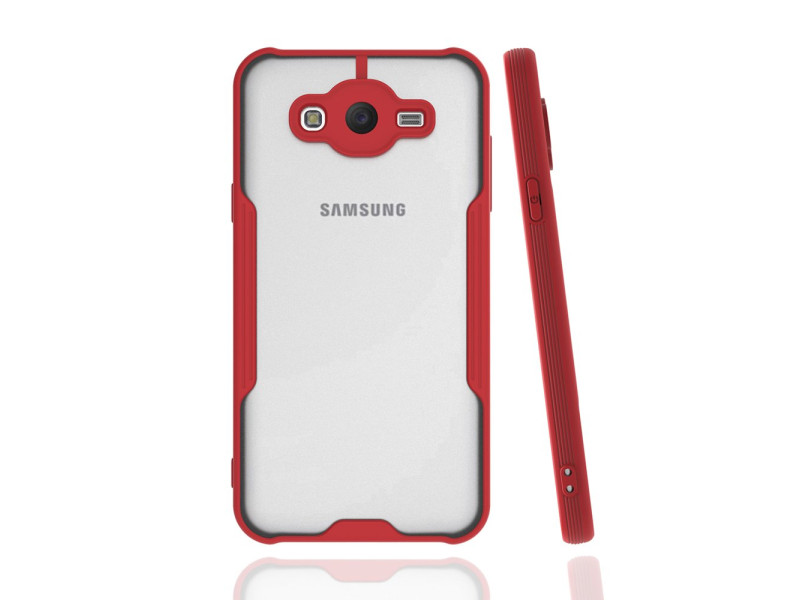 Newface Samsung Galaxy J7 Kılıf Platin Silikon - Kırmızı