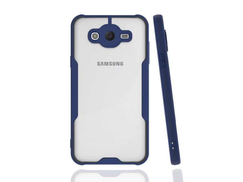 Newface Samsung Galaxy J7 Kılıf Platin Silikon - Lacivert