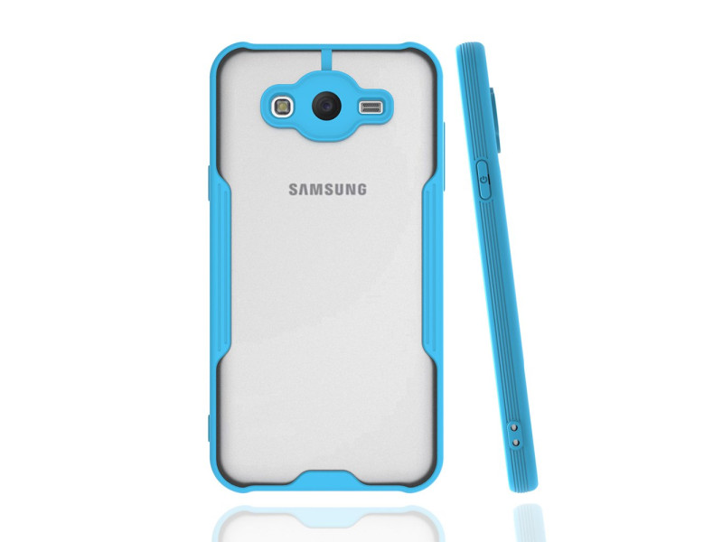 Newface Samsung Galaxy J7 Kılıf Platin Silikon - Mavi
