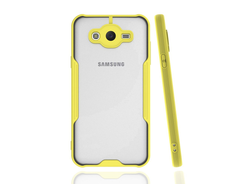Newface Samsung Galaxy J7 Kılıf Platin Silikon - Sarı