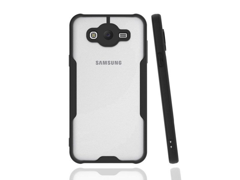 Newface Samsung Galaxy J7 Kılıf Platin Silikon - Siyah