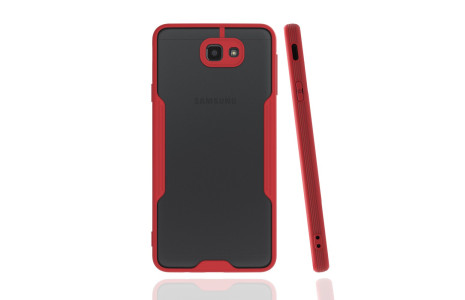 Newface Samsung Galaxy J7 Prime Kılıf Platin Silikon - Kırmızı