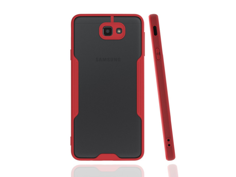 Newface Samsung Galaxy J7 Prime Kılıf Platin Silikon - Kırmızı