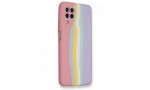 Newface Samsung Galaxy M22 Kılıf Ebruli Lansman Silikon - Pembe-Lila
