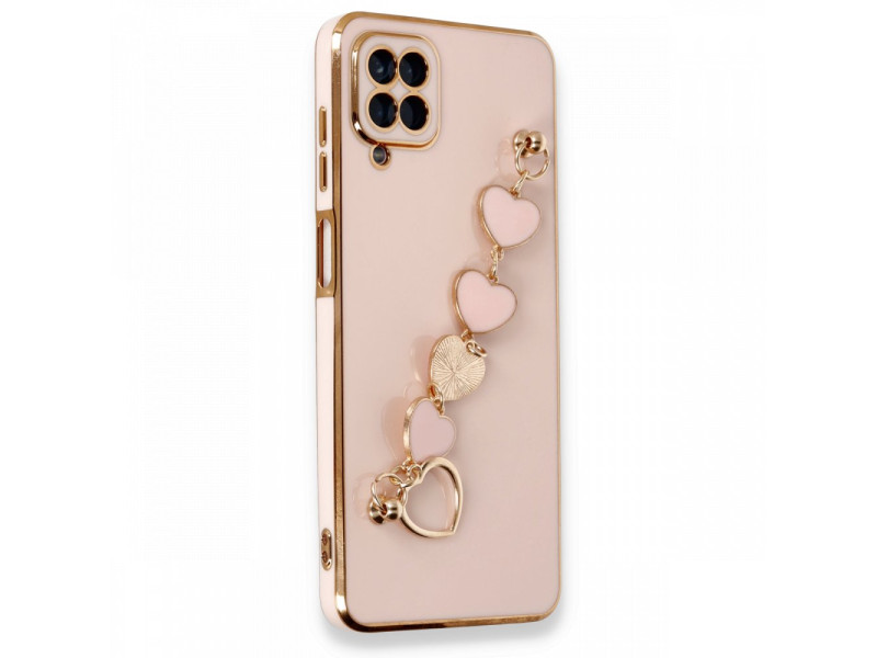 Newface Samsung Galaxy M22 Kılıf Esila Silikon - Pudra