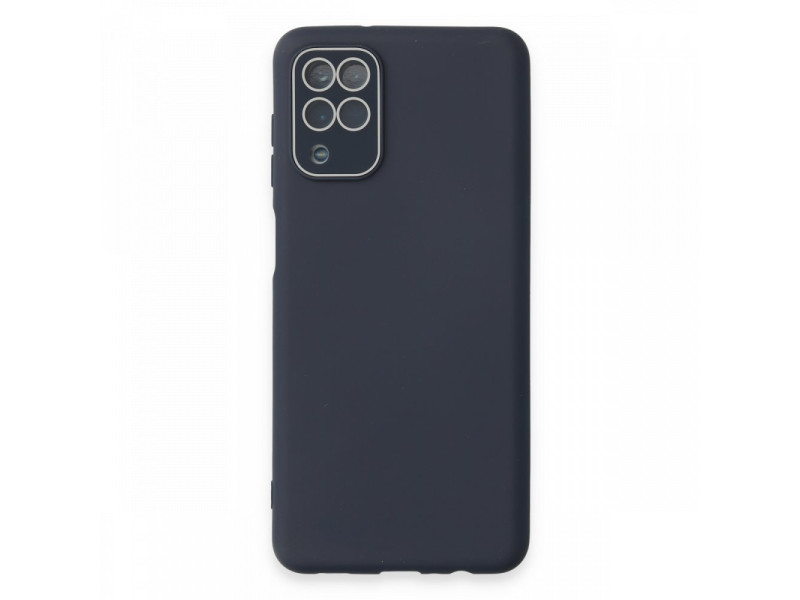 Newface Samsung Galaxy M22 Kılıf Lansman Glass Kapak - Lacivert