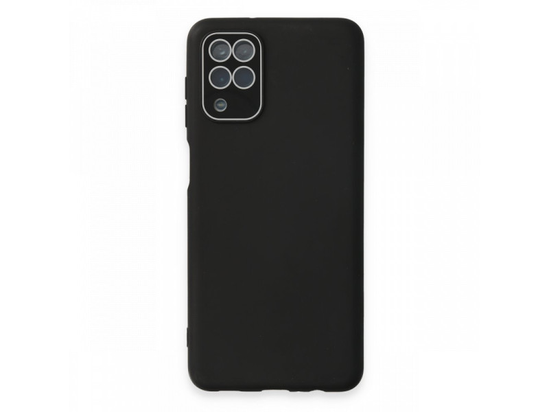 Newface Samsung Galaxy M22 Kılıf Lansman Glass Kapak - Siyah