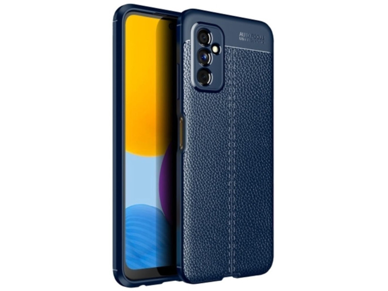 Newface Samsung Galaxy M52 5G Kılıf Focus Derili Silikon - Lacivert