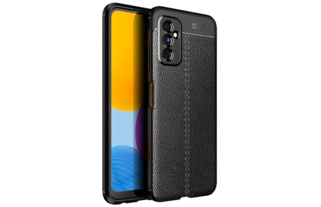 Newface Samsung Galaxy M52 5G Kılıf Focus Derili Silikon - Siyah