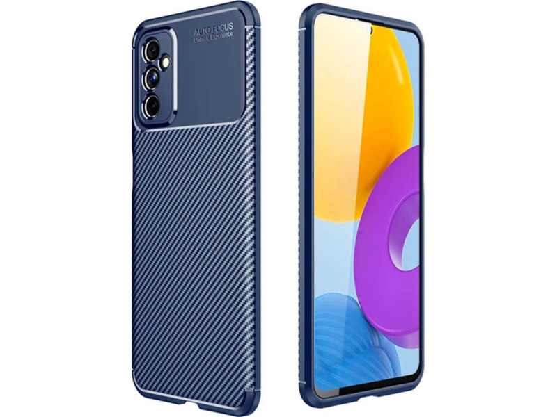 Newface Samsung Galaxy M52 5G Kılıf Focus Karbon Silikon - Lacivert