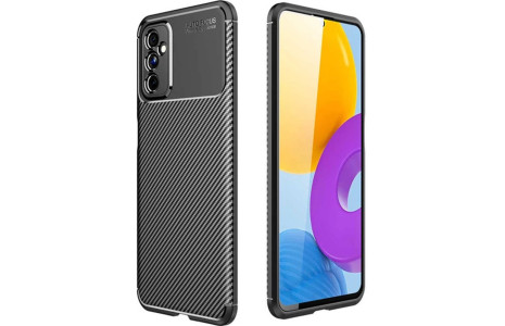 Newface Samsung Galaxy M52 5G Kılıf Focus Karbon Silikon - Siyah