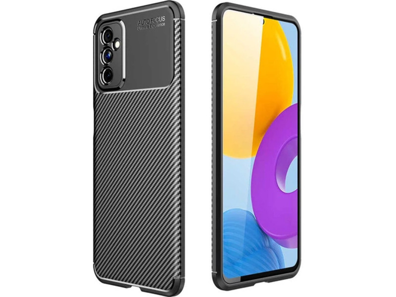 Newface Samsung Galaxy M52 5G Kılıf Focus Karbon Silikon - Siyah