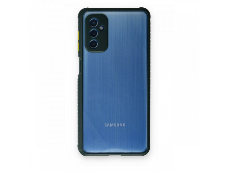 Newface Samsung Galaxy M52 5G Kılıf Miami Şeffaf Silikon - Koyu Yeşil