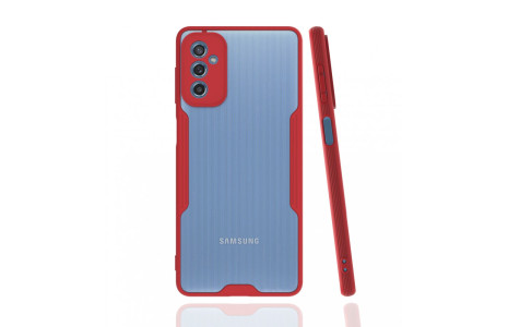 Newface Samsung Galaxy M52 5G Kılıf Platin Silikon - Kırmızı