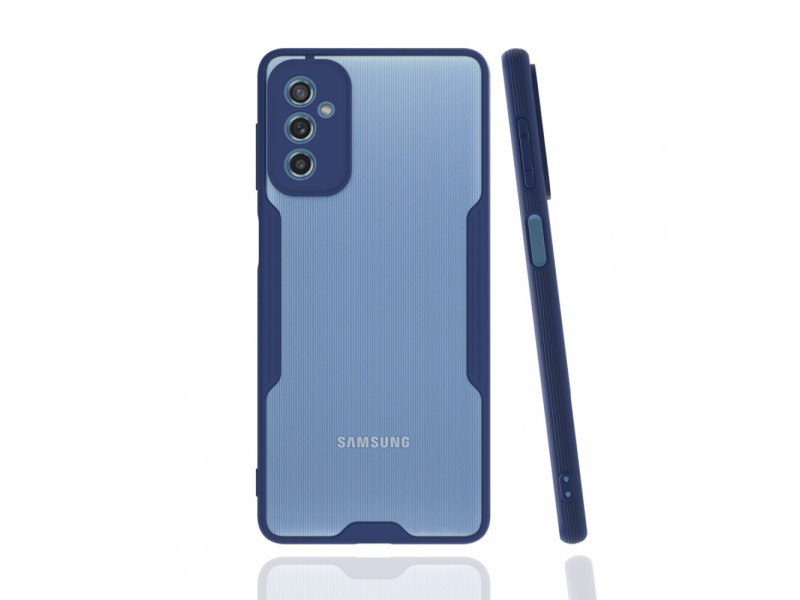 Newface Samsung Galaxy M52 5G Kılıf Platin Silikon - Lacivert