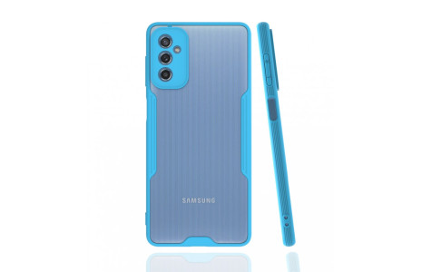 Newface Samsung Galaxy M52 5G Kılıf Platin Silikon - Mavi