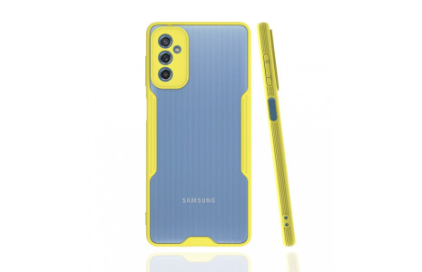 Newface Samsung Galaxy M52 5G Kılıf Platin Silikon - Sarı