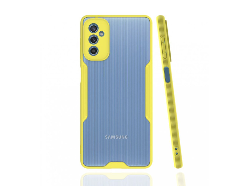 Newface Samsung Galaxy M52 5G Kılıf Platin Silikon - Sarı
