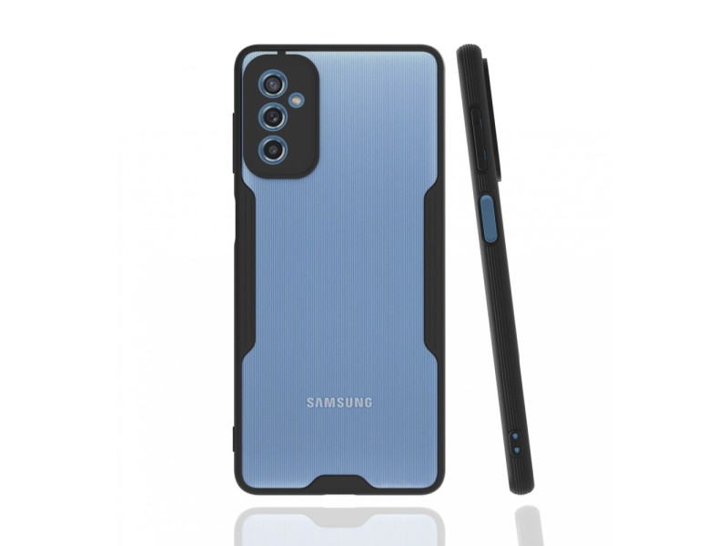 Newface Samsung Galaxy M52 5G Kılıf Platin Silikon - Siyah